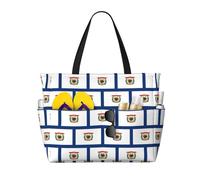 SDEGTHO West Virginia State Flag Large Capacity Foldable Tote Bag Women Beach Tote Bag Handbag Gym Bag Travel Shopping Bag, Black, One Size