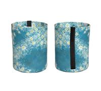 SDEGTHO White Blue Daisy Car Trash Can Multipurpose Trash Bin for Daily Commuting and Office Carpooling