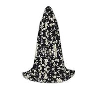 SDEGTHO White Daisy Halloween Party Costume Hooded Cape For Teens Witch Vampire Wizard Masquerade Ball Cosplay Gear