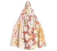SDEGTHO White Flower Gothic Robe Wizard Cloak Adult Long Cape For Masquerade Medieval Halloween Costume