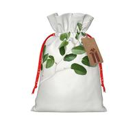 SDEGTHO White Natural Greenery Twig 1pcs Durable Material Tote Bag 8.3x11.8in With Drawstring Choice For Halloween Stylish Gift
