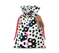 SDEGTHO White Polka Dot 1pcs Durable Material Tote Bag 4.7x 6.9in With Drawstring Choice For Halloween Stylish Gift