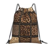 SDEGTHO Wild Zoo Printed Drawstring Backpack, Waterproof String Backpack Gym Bags For Sports, Gym, Travel, Swimming, Beach