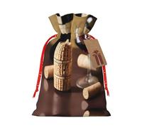 SDEGTHO Wine Cork 1pcs Durable Material Tote Bag 8.3x11.8in With Drawstring Choice For Halloween Stylish Gift