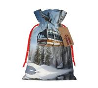 SDEGTHO Winter Cable Ski Lift 1pcs Durable Material Tote Bag 4.7x 6.9in With Drawstring Choice For Halloween Stylish Gift
