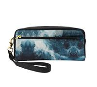 SDEGTHO Within The Tides Women Travel Makeup Pouch Makeup Bag For Purse Portable Toiletry Bag Accessories Organizer, Black, One Size