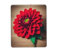 SDEGTHO Wooden Board Retro Flower Red Dahlia Large Gaming Mouse Pad Desk Mat, Non-Slip Rubber Base, Stitched Edges, Water-Resistant, For Gamer