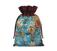SDEGTHO World Geography Map 1pcs Durable Material Tote Bag 4.7x 6.9in With Drawstring Choice For Halloween Stylish Gift
