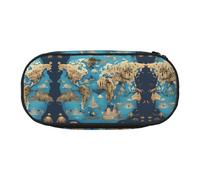 SDEGTHO World Geography Map Big Capacity Pencil Case,Multiuse Pencil Pouch,Portable Pencil Bag,Pen Case for Office