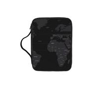 SDEGTHO World Map Dark Theme Printed Church Bible Bag, Scripture Carrying Case for School, Durable Book Sleeve Organizer