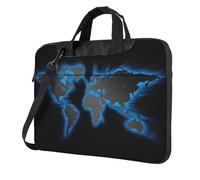 SDEGTHO World Map Print Multi-Pocket Laptop Bag Shoulder Crossbody Case Shockproof Computer Briefcase For Sports