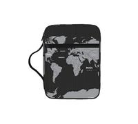 SDEGTHO World Map Printed Church Bible Bag, Scripture Carrying Case for School, Durable Book Sleeve Organizer