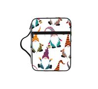 SDEGTHO Xmas Funny Gnomes Fashion Printed Bible Carrying Pouch Waterproof Oxford Bag with Organizer Pockets for Students & Adults