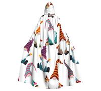 SDEGTHO Xmas Funny Gnomes Gothic Robe Wizard Cloak Adult Long Cape For Masquerade Medieval Halloween Costume