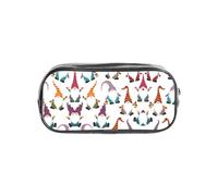 SDEGTHO Xmas Funny Gnomes Printed See-Through Pencil Case, Large Capacity Single Compartment, Protective Storage for Pens