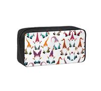 SDEGTHO Xmas Funny Gnomes Printed Spacious Pencil Bag, Oxford Cloth Pen Pouch Holds 50+, for Students Artists Writers