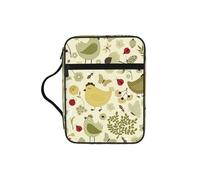SDEGTHO Yellow Leaves Chicken Fashion Printed Bible Carrying Pouch Waterproof Oxford Bag with Organizer Pockets for Students & Adults