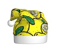 SDEGTHO Yellow Lemon1 Printing 1 Pcs Christmas Knitted Santa Hats Elf Hat Crochet Christmas Beanie Xmas Party Caps For Adults Women Men