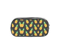 SDEGTHO Yellow Pineapple Printed See-Through Pencil Case, Large Capacity Single Compartment, Protective Storage for Pens