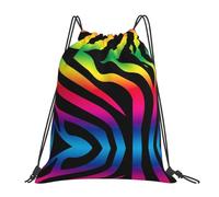 SDEGTHO Zebra Print Printed Drawstring Backpack Gym Bag, Lightweight Water-Resistant Sports Backpack For Men Women, Yoga, Running, Workout