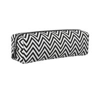 SDEGTHO Zigzag Stripe Printed Leather Zipper Pencil Case for Students, Multi Purpose Pen Pouch for Kids Small Makeup Bag for Pens, Pencils, Markers