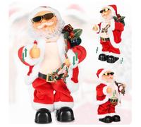 SdeNow Animated Santa Claus Shaking Belly Musical santa Singing Dancing Stuffed Christmas Father Christmas Toys Plush Electric Santa Dolls for Kids