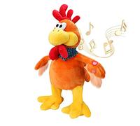 SdeNow Musical Squawking Chicken Stuffed Animal Walking Singing Waving Rooster Fun Electronic Interactive Animation Plush Toys Gifts for Kids