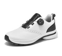 SDEQA Mens Golf Shoes Spikeless with Rotary Button Lightweight Outdoor Golf Training Sneakers Big Size,C,10 UK