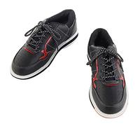 SDEQA Men's Lawn Bowls Shoes Lightweight Leather Bowling Trainers Breathable Comfortable Non-Slip,Black,7.5 UK