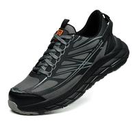 SDEQA Safety Trainers Mens Steel Toe Cap Trainers Lightweight Breathable Work Shoes Puncture Proof Non Slip Industrial Footwear,Black Grey,9.5 UK