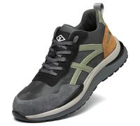 SDEQA Safety Trainers Steel Toe Cap Trainers Mens Women Anti-Smashing Puncture Proof Fashion Cushioning Work Shoes with air Cushion,Gray,8 UK