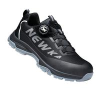 SDEQA Safety Trainers with Steel Toe Cap for Mens Women Breathable Non-Slip Work Shoes Puncture Proof Construction Industrial Sneakers with Rotary Button,Black,8.5 UK