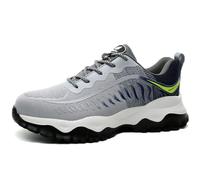SDEQA Steel Toe Cap Trainers Men Women Safety Trainers Comfortable Lightweight Work Shoes Non Slip Air Cushion Puncture Proof Anti-Smashing,Gray,10 UK