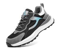 SDEQA Steel Toe Cap Trainers Mens Womens Safety Shoes Lightweight Breathable Work Shoe Non -Slip Wear -Resistant Industrial Protective Shoes,Grey,8.5 UK