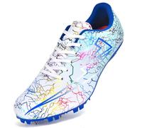 SDEQA Track and Field Shoes for Men Women Kids Girls Youth 8 Spikes Athletic Sprint Running Racing Shoes for High Jump Training,B,7 UK