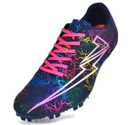 SDEQA Track and Field Shoes for Men Women Kids Girls Youth 8 Spikes Athletic Sprint Running Racing Shoes for High Jump Training,A,9 UK