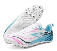 SDEQA Unisex Track and Field Shoes with 8 Spikes Cross Country Running Shoes Outdoor Sprint Racing Jumping Sneakers for Mens Women Youth Boys Athletics,A,6 UK