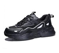SDEQA Work Safety Shoes Steel Toe Indestructible Shoes Lightweight Comfortable Industry Construction Sneakers,Black A,2.5 UK