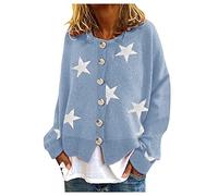 SDERG Cardigans for Women Uk Floral Print Women's Cardigans O Neck Plus Size Ladies Cardigans Size 12 Long Sleeve Soft Comfortable Warm Ladies Cardigan Lightweight Cardigan