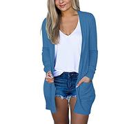 SDERG Cardigans for Women Uk Sale, Long Sleeve 2 in 1 Cardigan Women Cable Knitted Womens V Neck Button down Long Cardigan Sweater Floral Print Jumpers Deals of the day sale