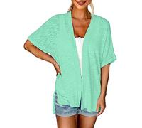 SDERG Cardigans for Women Uk Sale, Long Sleeve Cardigans for Women Blue Floral Print Ladies Cropped Cardigan Summer Elegant Buttons Lace Vintage Soft Blouse Todays offers special deals