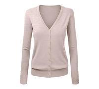 SDERG Cardigans for Women Uk Sale, Long Sleeve Solid Color Cardigans for Women Uk V Neck Women's Chunky Button Front Cardigan with Pocket Ladies Coat Sweaters Cheap