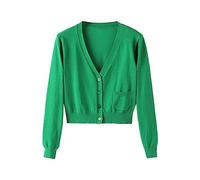 SDERG Cardigans for Women Uk Sale, Long Sleeve Solid Color Cardigans for Women Uk V Neck Women's Chunky Button Front Cardigan with Pocket Ladies Coat Sweaters Cheap