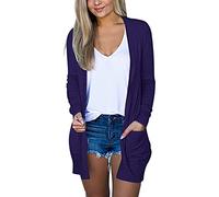 SDERG Cardigans for Women Uk Sale, Long Sleeve Womens Cardigans Size 18 Cable Knitted Lightweight Cardigan Sweaters Button down Knitted Ladies Jumper Cardigan with Pockets Buttons Boxing day sale