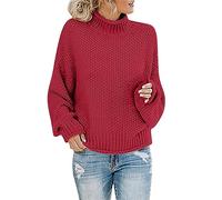 SDERG Cashmere Jumpers Ladies Arran Jumpers for Women UK Ladies Sweatshirt Light Blue Ladies Jumper Grey Jumper Cable Jumpers Women Sweaters for Women UK Lady Sweater Fuchsia Jumper