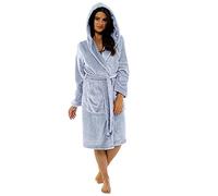 SDERG Dressing Gowns for Women Uk Plus Size Women's Robes Cotton Soft Dressing Gown V Neck Loungewear Long Sleeve Women Winter Coat Jacket Plush Lengthened Bathrobe Clothesd Robe Hooded Soft Coats