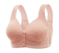 SDERG Front Fastening Bras for Women UK Elderly, Plus Size Ladies Bras Full Coverage Non Wired Comfortable Soft Daisy Bras for Older Women UK Solid Color Front Fastening Bras UK Sale Hotpink