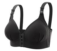 SDERG Front Fastening Bras for Women UK Plus Size, Ladies Bras Full Coverage Non Wired Comfortable Soft 40dd Bras for Women Solid Color Front Fastening Bras Ladies Bras Sale Black