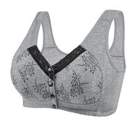 SDERG Front Fastening Bras for Women UK Plus Size Womens Bras Full Coverage Non Wired Comfortable Soft 40dd Bras for Women Solid Color Front Fastening Bras UK Ladies Brasc Sale Grey