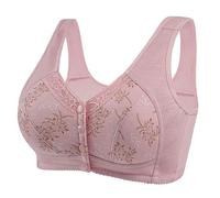 SDERG Front Fastening Bras for Women UK Plus Size Womens Bras Full Coverage Non Wired Comfortable Soft 40dd Bras for Women Solid Color Front Fastening Bras UK Ladies Brasc Sale Pink